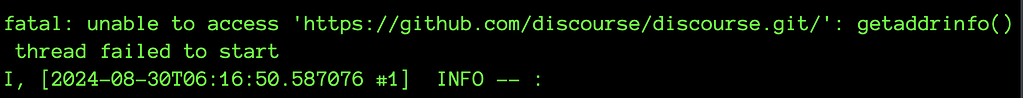 Fatal: unable to access 'https://github.com/discourse/discourse.git ...
